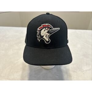 New Era Fayetteville Woodpeckers Hat Cap 59FIFTY Size 7 3/8 Black White Baseball